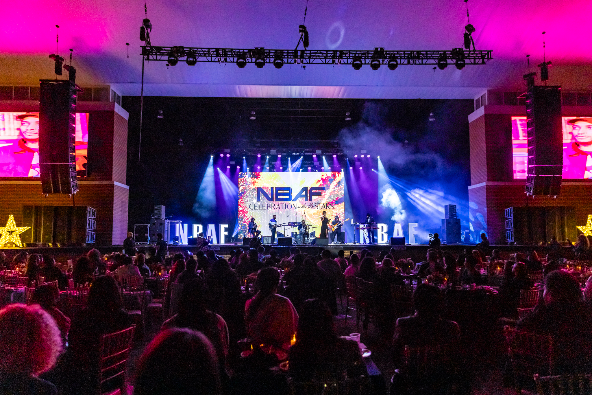 Celebration under the stars header view of band